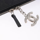 CHANEL Icon iPad Case Leather Black Gold CC Auth 200467-14