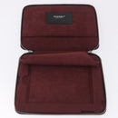 CHANEL Icon iPad Case Leather Black Gold CC Auth 200467-15