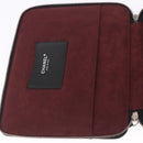 CHANEL Icon iPad Case Leather Black Gold CC Auth 200467-17