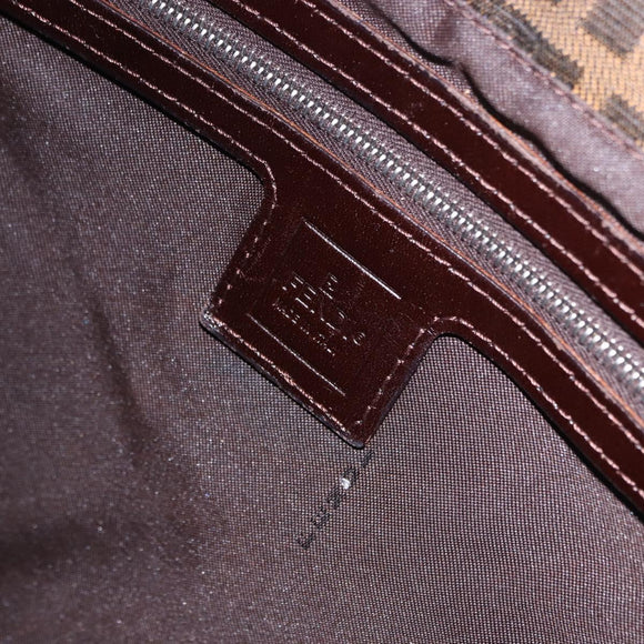 FENDI Zucca Canvas Mamma Baguette Shoulder Bag Brown Black Auth 200470V