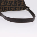 FENDI Zucca Canvas Mamma Baguette Shoulder Bag Brown Black Auth 200470V-7