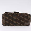 FENDI Zucca Canvas Mamma Baguette Shoulder Bag Brown Black Auth 200470V-5