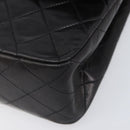 CHANEL Chain Matelasse 25 Shoulder Bag Lamb Skin Black Gold CC Auth 200477SAM-9