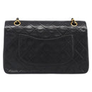 CHANEL Chain Matelasse 25 Shoulder Bag Lamb Skin Black Gold CC Auth 200477SAM-2