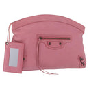BALENCIAGA Clutch Bag Leather Pink Auth 200479M-1