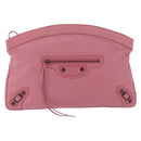 BALENCIAGA Clutch Bag Leather Pink Auth 200479M-13