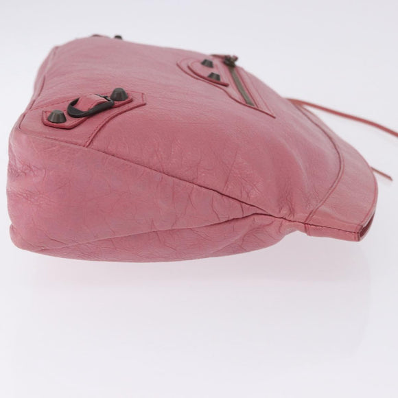 BALENCIAGA Clutch Bag Leather Pink Auth 200479M