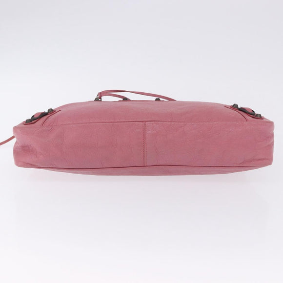 BALENCIAGA Clutch Bag Leather Pink Auth 200479M