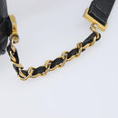 CHANEL Matelasse Backpack Caviar Skin Black Gold CC Auth 200481V-12