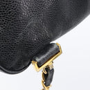 CHANEL Matelasse Backpack Caviar Skin Black Gold CC Auth 200481V-13