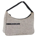 PRADA Hand Pouch Hand Bag Canvas Gray Auth 200483A-1