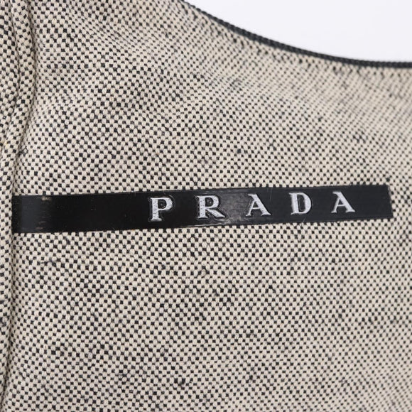 PRADA Hand Pouch Hand Bag Canvas Gray Auth 200483A
