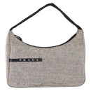 PRADA Hand Pouch Hand Bag Canvas Gray Auth 200483A-2