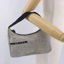 PRADA Hand Pouch Hand Bag Canvas Gray Auth 200483A-22