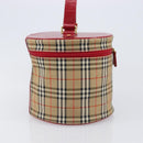 Burberrys Nova Check Vanity Hand Bag Canvas Beige Gold Auth 200484A-4
