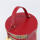 Burberrys Nova Check Vanity Hand Bag Canvas Beige Gold Auth 200484A-6