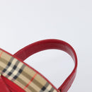 Burberrys Nova Check Vanity Hand Bag Canvas Beige Gold Auth 200484A-8