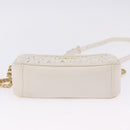 PRADA Gathered Chain Shoulder Bag Leather White Gold Auth 200485V-9