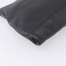 PRADA Clutch Bag Vittero Dino Leather Black Gold Auth 200490-16