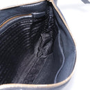 PRADA Clutch Bag Vittero Dino Leather Black Gold Auth 200490-18
