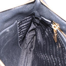 PRADA Clutch Bag Vittero Dino Leather Black Gold Auth 200490-19