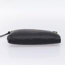 PRADA Clutch Bag Vittero Dino Leather Black Gold Auth 200490-6