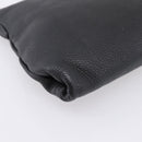 PRADA Clutch Bag Vittero Dino Leather Black Gold Auth 200490-14