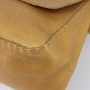 FENDI Selleria Mamma Baguette Shoulder Bag Leather Brown Gold Auth 200491A-14