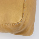 FENDI Selleria Mamma Baguette Shoulder Bag Leather Brown Gold Auth 200491A-17