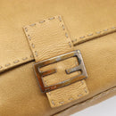 FENDI Selleria Mamma Baguette Shoulder Bag Leather Brown Gold Auth 200491A-18