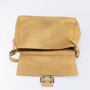 FENDI Selleria Mamma Baguette Shoulder Bag Leather Brown Gold Auth 200491A-19