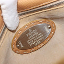 FENDI Selleria Mamma Baguette Shoulder Bag Leather Brown Gold Auth 200491A-12