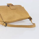 FENDI Selleria Mamma Baguette Shoulder Bag Leather Brown Gold Auth 200491A-7
