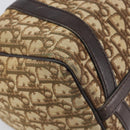 Christian Dior Trotter Canvas Boston Bag Beige Gold Auth 200492-12