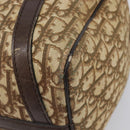 Christian Dior Trotter Canvas Boston Bag Beige Gold Auth 200492-13