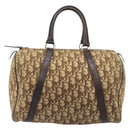 Christian Dior Trotter Canvas Boston Bag Beige Gold Auth 200492-2