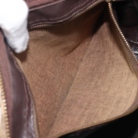 Christian Dior Trotter Canvas Boston Bag Beige Gold Auth 200492