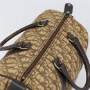 Christian Dior Trotter Canvas Boston Bag Beige Gold Auth 200492-6