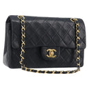 CHANEL Chain Matelasse 23 Shoulder Bag Lamb Skin Black Gold CC Auth 200493SAM-1