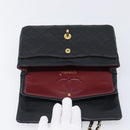 CHANEL Chain Matelasse 23 Shoulder Bag Lamb Skin Black Gold CC Auth 200493SAM-16