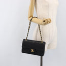 CHANEL Chain Matelasse 23 Shoulder Bag Lamb Skin Black Gold CC Auth 200493SAM-26