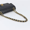 CHANEL Chain Matelasse 23 Shoulder Bag Lamb Skin Black Gold CC Auth 200493SAM-7