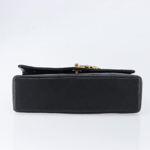 CHANEL Chain Matelasse 23 Shoulder Bag Lamb Skin Black Gold CC Auth 200493SAM