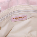 CHANEL New Travel Line Hand Bag Canvas Pink Gold CC Auth 200495-14