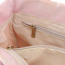 CHANEL New Travel Line Hand Bag Canvas Pink Gold CC Auth 200495-21