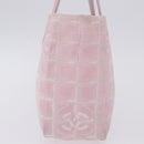 CHANEL New Travel Line Hand Bag Canvas Pink Gold CC Auth 200495-4