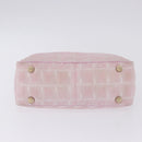 CHANEL New Travel Line Hand Bag Canvas Pink Gold CC Auth 200495-9