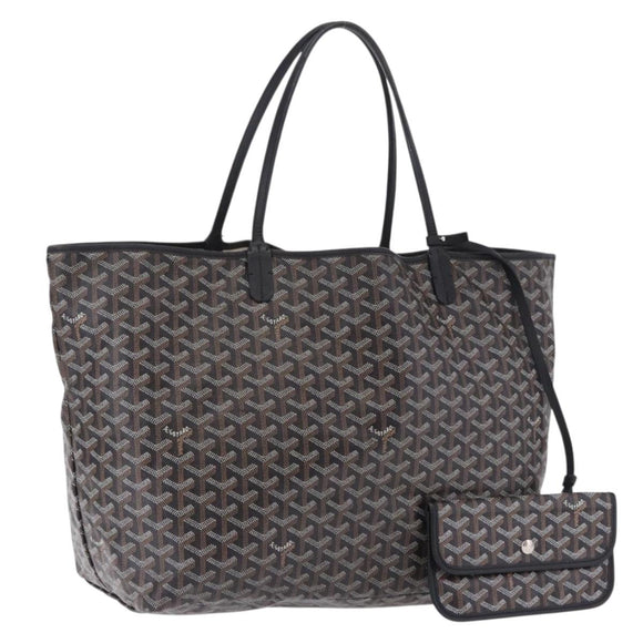 GOYARD Saint Louis GM Tote Bag PVC Canvas Black Auth 200501A