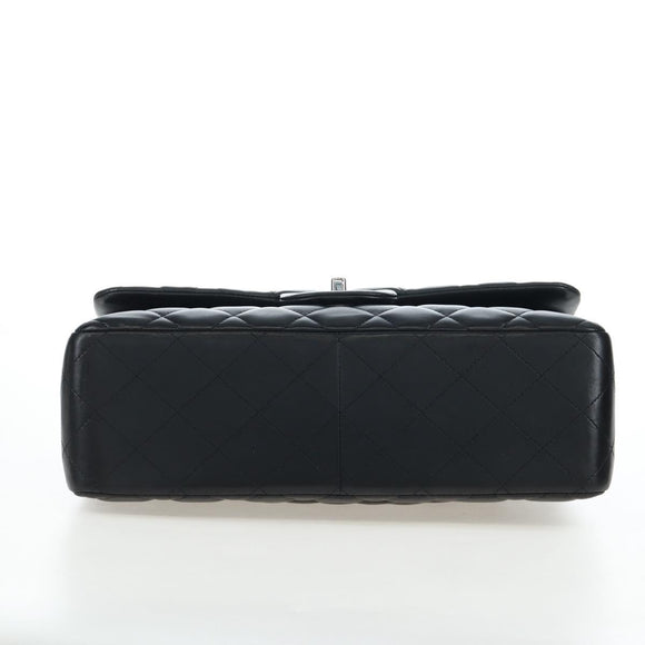 CHANEL Matelasse 30 Chain Shoulder Bag Lamb Skin Black Silver CC Auth 200505SAM
