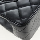 CHANEL Matelasse 30 Chain Shoulder Bag Lamb Skin Black Silver CC Auth 200505SAM-16